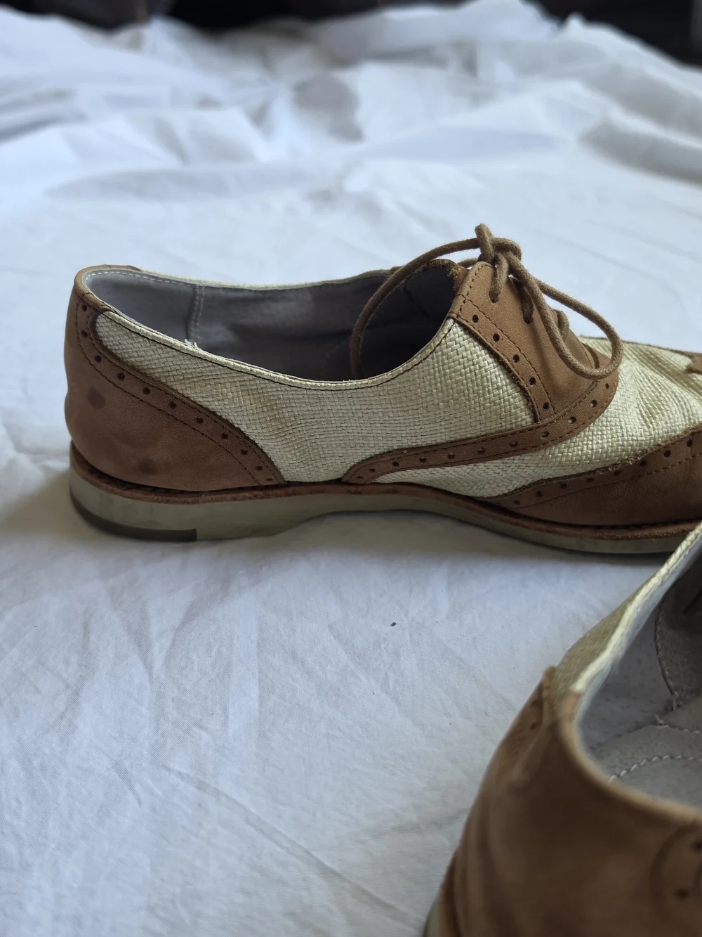 Johnston & Murphy Brown and Cream Wingtip Derby Oxfords